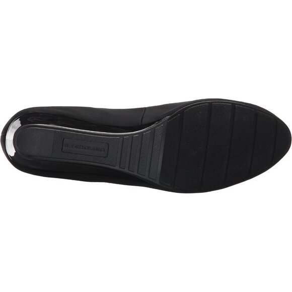 Bandolino Womens Black Fabric Closed Rounded Toe Flexible Wedge Flat Tad Pump - Picture 4 of 8